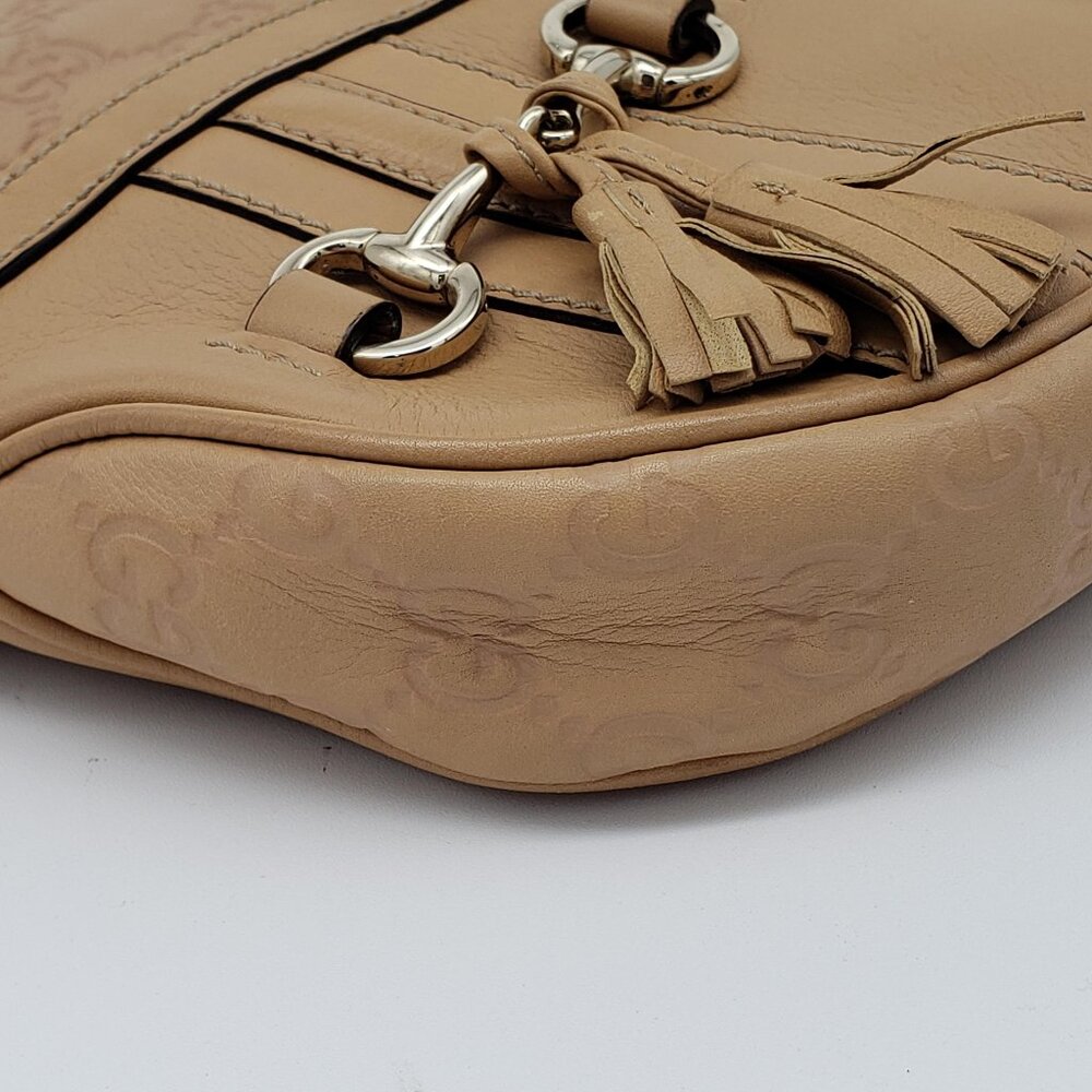 Authentic Gucci Guccissima Horsebit Shoulder Bag/Leather Crossbody - Picture 11 of 16